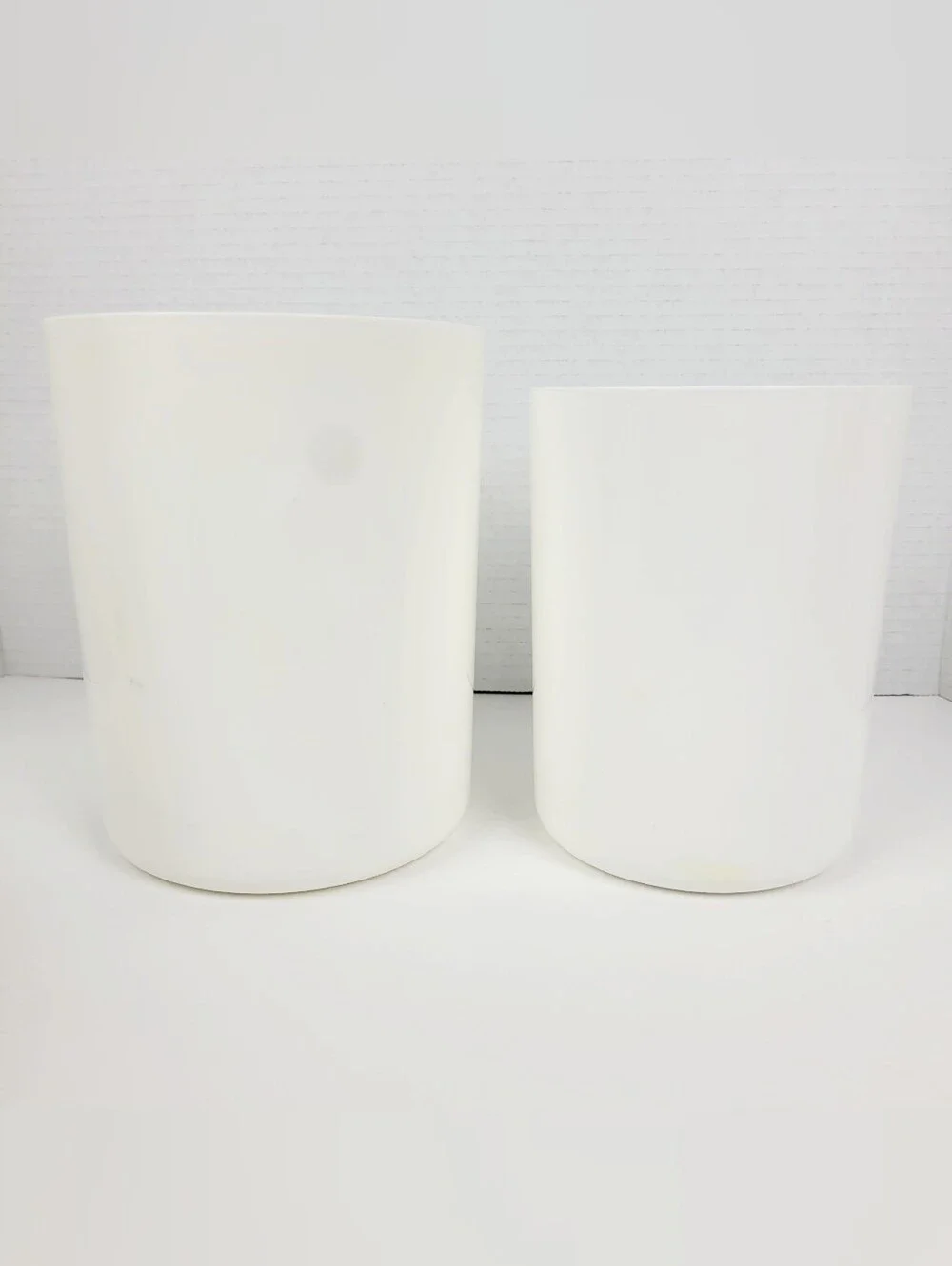 Vtg 90s~Tupperware One Touch Canisters~2416B~2418B~2420D~2422B~White w/Blue Lids